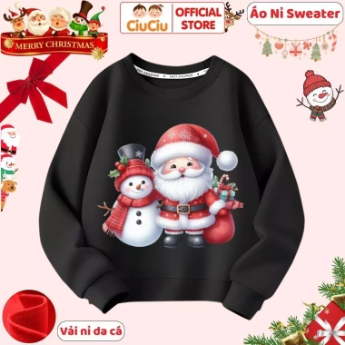 Áo Nỉ Giáng Sinh Bé Trai - Bé Gái - Ông Già Noel, Tuần Lộc, Người Tuyết, CIUCIU KID, 160k
