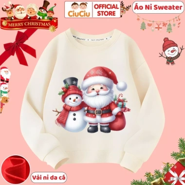 Áo Nỉ Giáng Sinh Bé Trai - Bé Gái - Ông Già Noel, Tuần Lộc, Người Tuyết, CIUCIU KID, 160k 10 Áo Nỉ Giáng Sinh Bé Trai - Bé Gái - Ông Già Noel, Tuần Lộc, Người Tuyết, CIUCIU KID, 160k 10