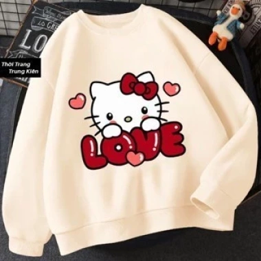 Áo nỉ Hello Kitty bé gái mỏng nhẹ dáng rộng cổ tròn thời trang 128.000 VND 4