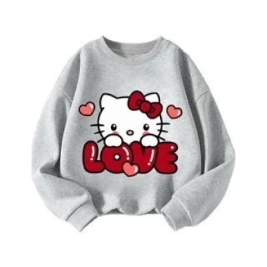 Áo nỉ Hello Kitty bé gái mỏng nhẹ dáng rộng cổ tròn thời trang 128.000 VND 5