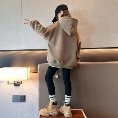 Áo nỉ hoodie bé gái VANNY size 18‑52kg, áo khoác thu đông chất nỉ bông giảm giá 85k