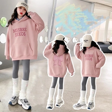 Áo nỉ hoodie PADA bé gái size 18-52kg, áo khoác thu đông nỉ bông, giảm còn 85.000₫