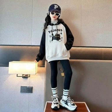 Áo nỉ hoodie PADA bé gái size 18-52kg, áo khoác thu đông nỉ bông, giảm còn 85.000₫
