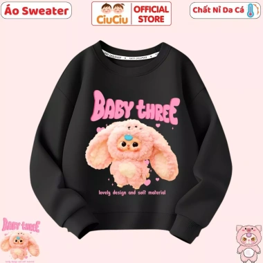 Áo Nỉ Sweater Bé Gái Hình Baby Three CIUCIU KID Vải Da Cá 9-35kg Giá chỉ 160k 7