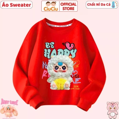 Áo Nỉ Sweater Bé Gái Hình Baby Three CIUCIU KID Vải Da Cá 9-35kg Giá chỉ 160k 8