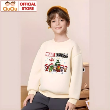 Áo Nỉ Sweater Bé Trai Marvel Giáng Sinh Noel - Vải Da Cá Mềm Giữ Nhiệt, Giá 160k 5
