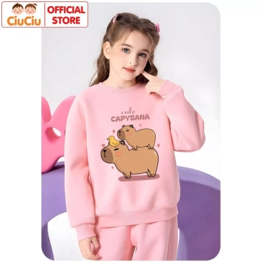 Áo Nỉ Sweater Capybara CIUCIU KID cho Bé Trai & Gái - Vải Da Cá Dẻo, Mềm Ấm, 160.000₫