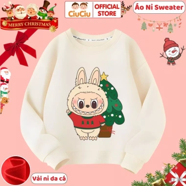 Áo Nỉ Sweater Giáng Sinh Bé Trai & Gái - Labubu Noel CIUCIU KID, Vải Da Cá Ấm, Giá 160k 10 Áo Nỉ Sweater Giáng Sinh Bé Trai & Gái - Labubu Noel CIUCIU KID, Vải Da Cá Ấm, Giá 160k 10