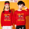 Áo Nỉ Sweater Tôi Yêu Việt Nam CIUCIU KID cho Bé Trai, Bé Gái – Vải Nỉ Da Cá Co Dãn 4 Chiều, Mềm Mại, Giữ Ấm, 160k