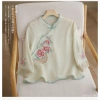 Áo Nữ Retro Vải Lanh Cotton Cổ Thêu Mandarin Nút Áo - Phong Cách Trung Hoa Mùa Hè 2.025 7