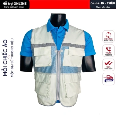 Áo phản quang gile bảo hộ lưới siêu thoáng mát, mỏng nhẹ, độ bền cao, giá rẻ 120k, phù hợp cho kỹ sư và công nhân