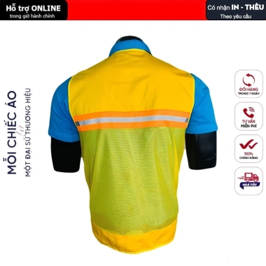 Áo phản quang gile bảo hộ thoáng mát, mỏng nhẹ, giá rẻ 140k kỹ sư công nhân 4