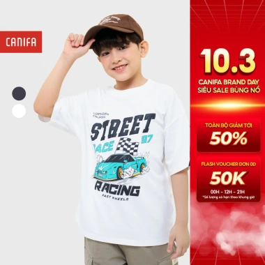 Áo phông bé trai CANIFA cộc tay in họa tiết 2TS25C009