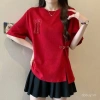 Áo phông ngắn tay cúc Tua Rua phong cách Trung Quốc mẫu mới mùa hè cỡ lớn tôn dáng gầy