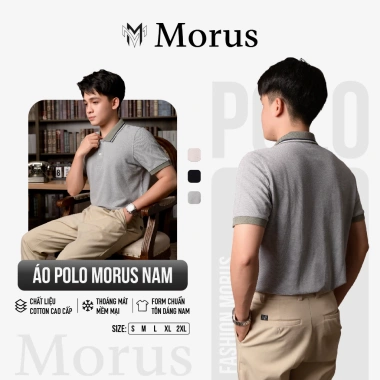 Áo Polo Morus M2 phối màu cổ tay trẻ trung, cotton 100% - Giá chỉ 449.000₫ 2