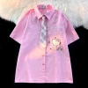 Áo Polo Mùa Hè Tay Ngắn Unisex Nét Mèo Đáng Yêu Phong Cách Nhật Bản Giá 391.392 VND 6
