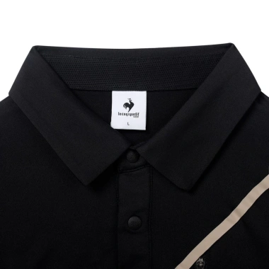Áo polo nam Le Coq Golf GQ121MTS32 đen - cotton thoáng mát, giá 3,524,727₫