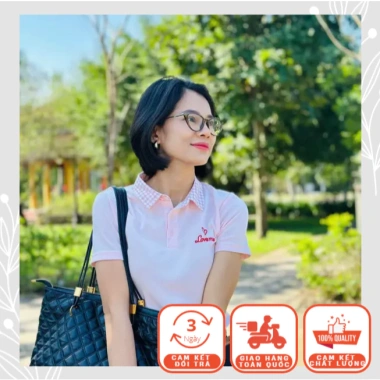 Áo Polo Nữ Trắng Cổ Caro Thêu Chữ Nổi Vải Thun Co Giãn Size 40-63kg 120.900 VND