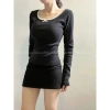 Áo pom dài phối ren cổ U, size lớn, giá 83.300₫, tặng dây chuyền khi mua 2 9