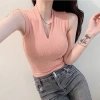 Áo sát nách cổ chữ V màu trơn dáng ôm 2 lớp hàng gân thời trang chất lượng chỉ 79.000₫