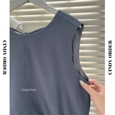 Áo Sát Nách Nữ Somi Top CINDY ORDER Peplum Cut Out Sau Lưng Cotton Hàn Dày Dặn - Giá 390k (Giảm từ 468k)