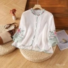 Áo Sơ Mi Cardigan Trung Hoa Vải Lanh Cotton Thêu Nữ Giá ưu đãi 213.681 VND 2