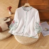 Áo Sơ Mi Cardigan Trung Hoa Vải Lanh Cotton Thêu Nữ Giá ưu đãi 213.681 VND 6