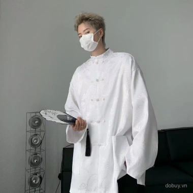 Áo sơ mi dài tay phong cách Trung Quốc Jacquard mùa xuân thu, thiết kế đa năng, nút áo hiện đại, giảm 23% 4 Áo sơ mi dài tay phong cách Trung Quốc Jacquard mùa xuân thu, thiết kế đa năng, nút áo hiện đại, giảm 23% 4