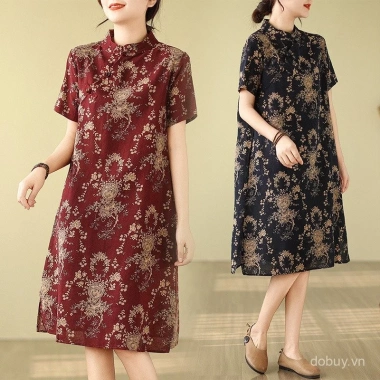 Áo sơ mi dài vintage phong cách Trung Hoa mùa hè cho nữ - Giá ưu đãi 362.286 VND