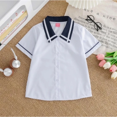 Áo sơ mi học sinh nữ đồng phục cấp 1-2 cổ sen, đồ đi học tiểu học giảm 75.900₫ 8