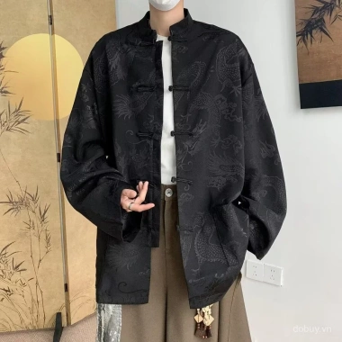 Áo sơ mi jacquard phong cách Trung Quốc tay dài - Xuân hè 2.024, giá chỉ 240.611₫