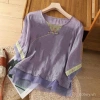 Áo sơ mi mỏng retro Trung Hoa mùa Hè 2.025 - Vải cotton jacquard thoáng mát 9