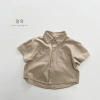 Aó sơ mi ngắn tay kaki mềm form rộng, mix đồ cá tính cho bé trai mùa hè S9 12