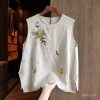 Áo sơ mi nữ mùa hè 2.025 vải lanh cotton thêu tinh tế phong cách Trung Hoa thời thượng - Giá chỉ 247.332₫ 3