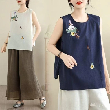 Áo sơ mi nữ mùa hè 2.025 vải lanh cotton thêu tinh tế phong cách Trung Hoa thời thượng - Giá chỉ 247.332₫ 7 Áo sơ mi nữ mùa hè 2.025 vải lanh cotton thêu tinh tế phong cách Trung Hoa thời thượng - Giá chỉ 247.332₫ 7