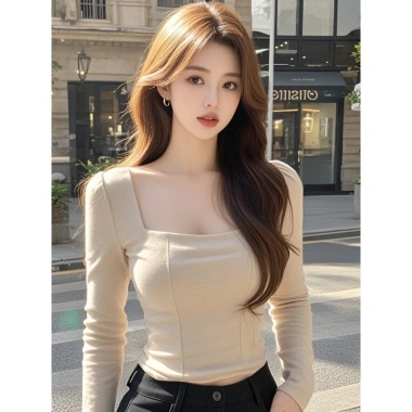 Áo sơ mi nữ Pure Desire 2.024 Slim-Fit cổ vuông dài tay - giảm giá 126.818₫ 3