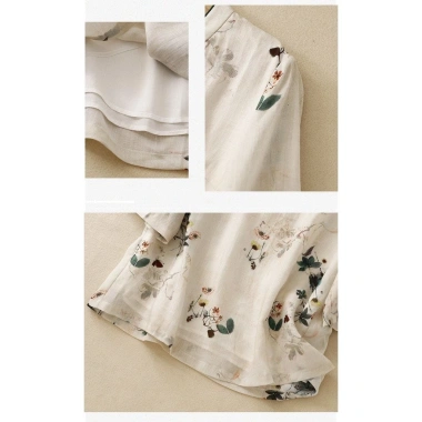 Áo sơ mi nữ Trung Hoa vintage, vải lanh cotton mát mẻ mùa hè - Giá 405.454₫