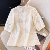 Áo sơ mi tay ngắn ren 2.025 thiết kế độc đáo nút ếch thời trang giảm giá 21% 9