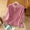Áo sơ mi thêu cotton lanh phong cách Trung Quốc - Cheongsam 273.366₫ 8