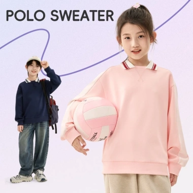 Áo Sweater bé trai và bé gái cổ polo thời trang, in hình, giảm giá 259k (giá gốc 311k) 4