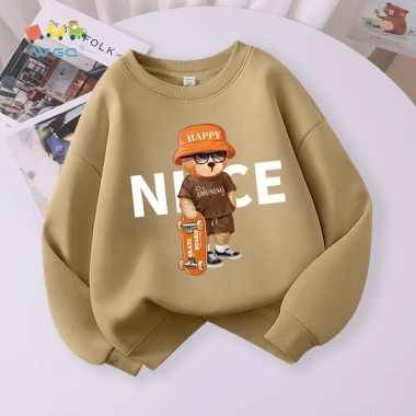 Áo Sweater Bé Trai Vải In Hình Gấu Mềm Mại, Thoáng Khí, Thấm Mồ Hôi - Giá Ưu Đãi 216k 2