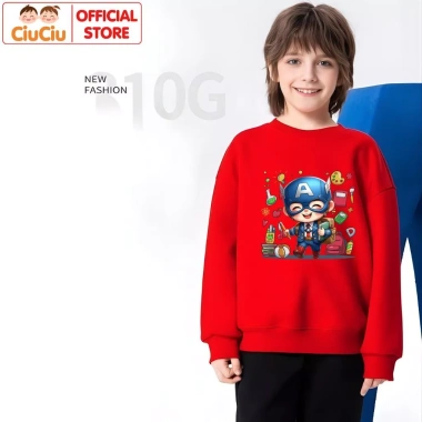 Áo Sweater Dài Tay Bé Trai Người Nhện CIUCIU KID Đi Học - Nỉ Vải Da Cá Ấm, Giá 160k 5