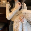 Áo sweater Dệt Kim Cổ Lọ Phối Ren 5 Màu Tùy Chọn Thời Trang Cho Nữ 4