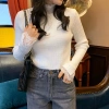 Áo sweater Dệt Kim Cổ Lọ Phối Ren 5 Màu Tùy Chọn Thời Trang Cho Nữ 7