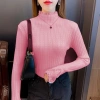 Áo sweater Dệt Kim Cổ Lọ Phối Ren 5 Màu Tùy Chọn Thời Trang Cho Nữ 9