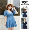 Áo tắm Skirted V cổ cho phụ nữ curvy, quần short tummy control, mùa xuân 2.025 209.080₫