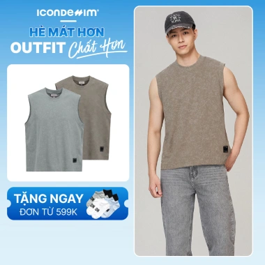 Áo Tank Top Nam ICONDENIM Rust Form Relaxed Giá 264.000 VNĐ, giảm 58.000