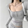 Áo tay dài cổ U, nút thờii, phong cách bigsize, vải tăm lụa Quảng Châu cao cấp - 94.860₫ 3