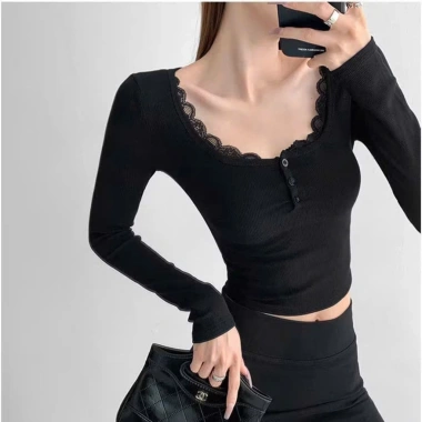 Áo tay dài cổ U, nút thờii, phong cách bigsize, vải tăm lụa Quảng Châu cao cấp - 94.860₫ 7