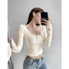 Áo tay dài cổ U, nút thờii, phong cách bigsize, vải tăm lụa Quảng Châu cao cấp - 94.860₫ 9